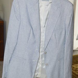 Evan Picone Skirt Suit, Size 10, Light Blue Striped